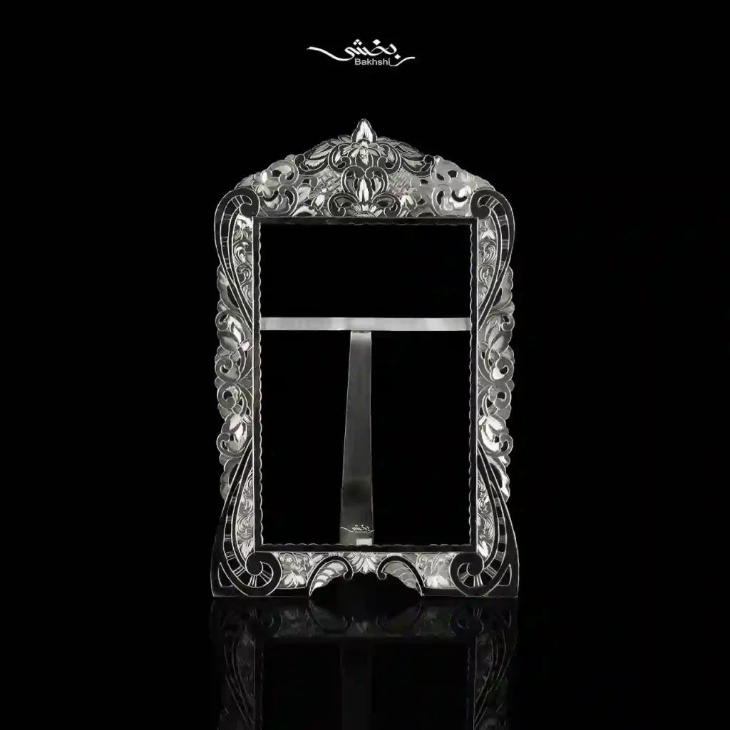 قاب عکس نقره مستطیل قلم تبریز کد 27