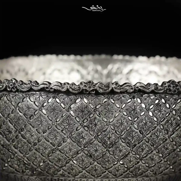 کاسه نقره پایه گلوله ای قلم نخودی اعلا