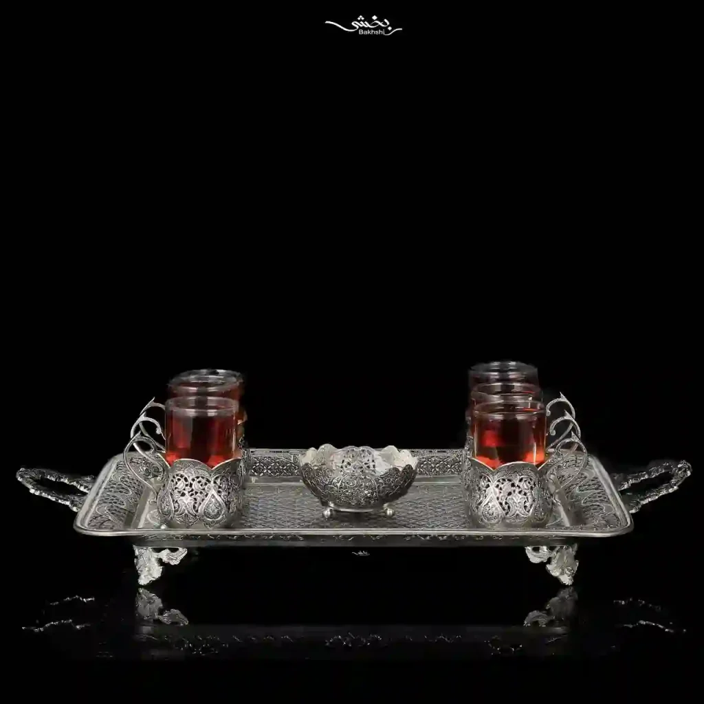 ست چایخوری نقره نخودی اعلا