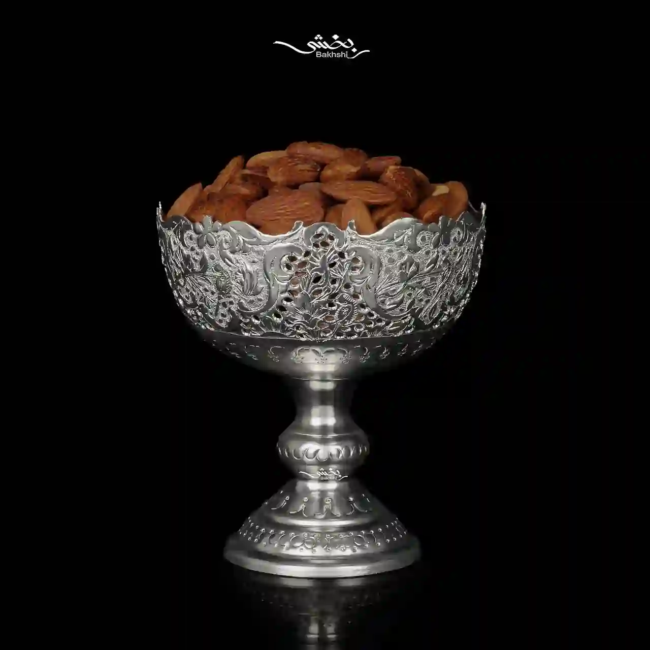 photo_5_2025-09-21_15-51-25 کاسه نقره پایه دار قلم گل و مرغ