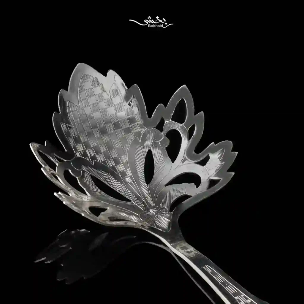 قاشق آجیل خوری نقره افرا قلم تبریز