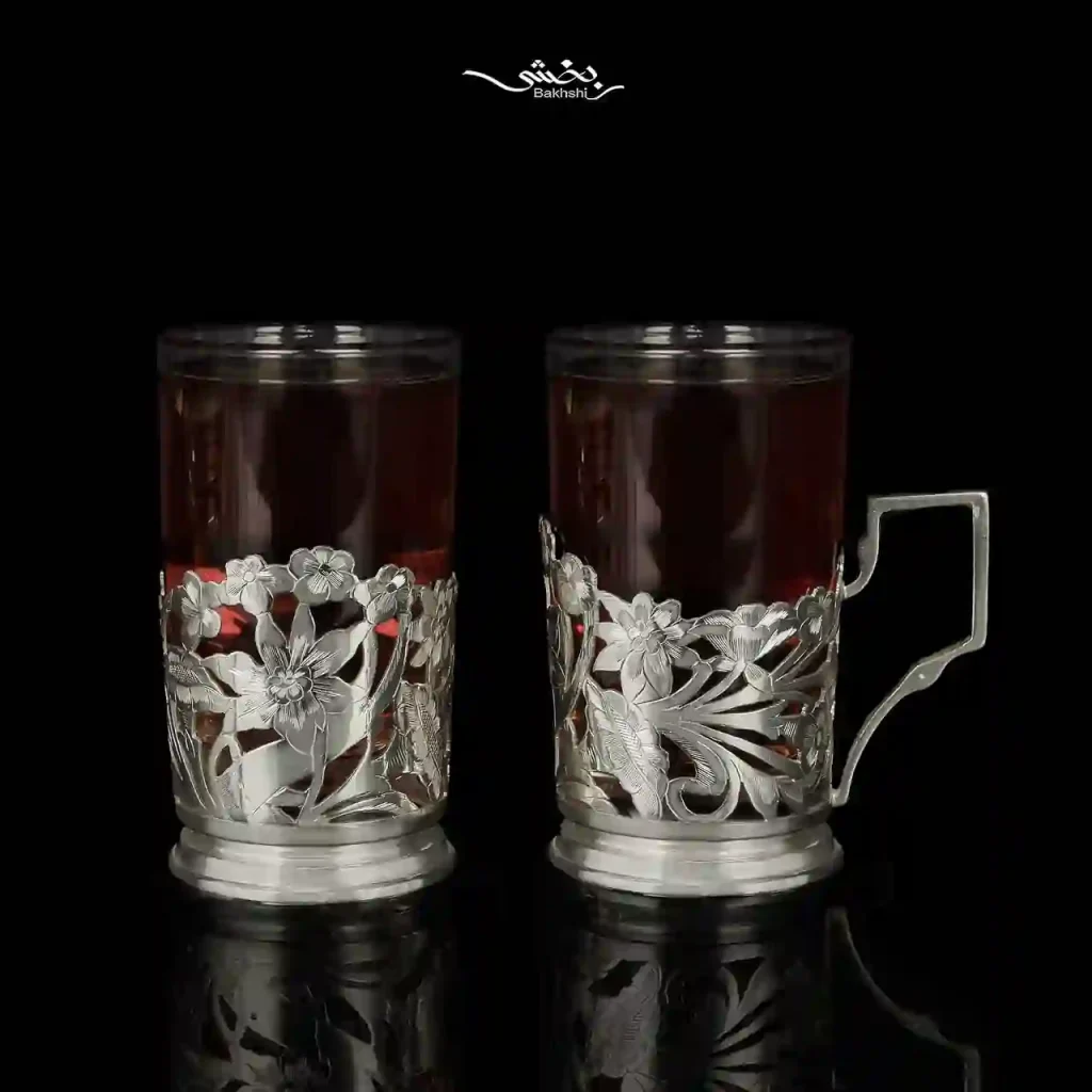 ست چایخوری نقره قلم تبریز