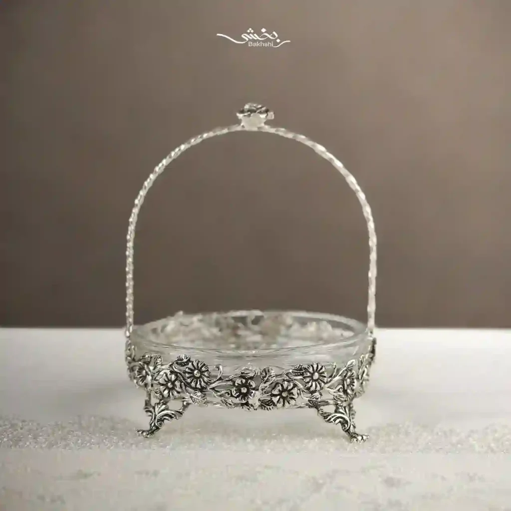 سبد کوچک بلور نقره