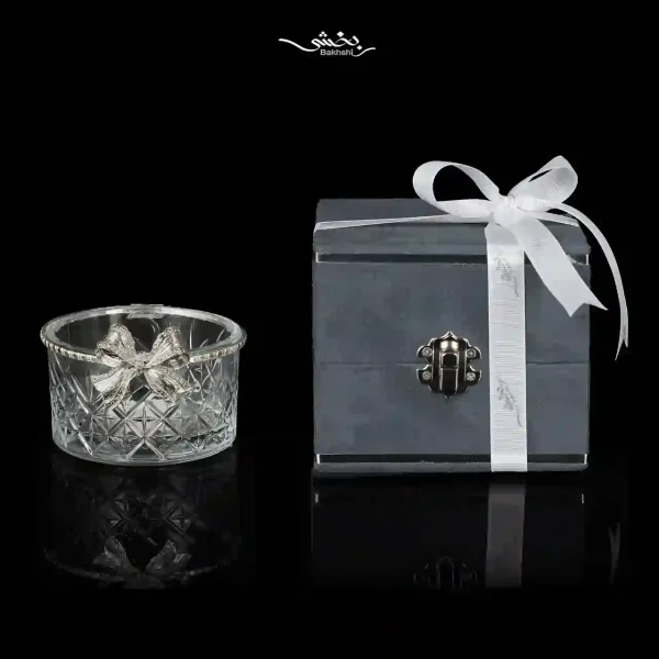 کاسه پاپیونی بلور نقره ریخته گری