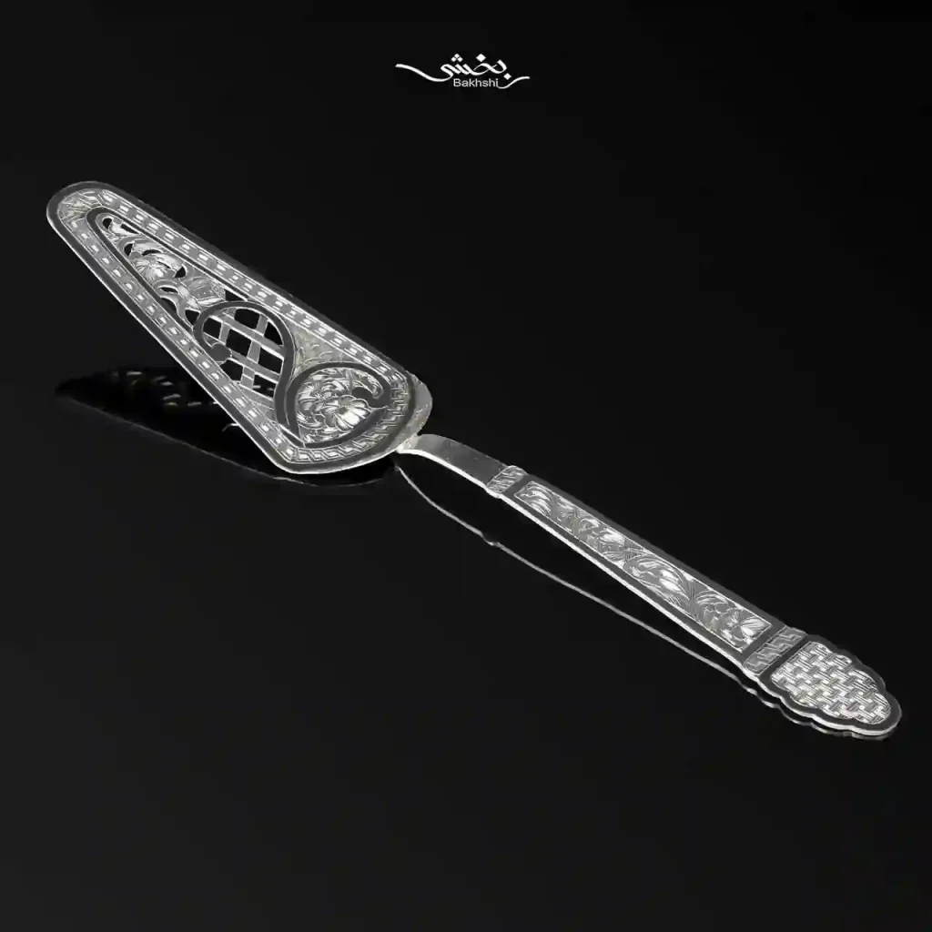 کفگیر کیک نقره قلم تبریز کد3