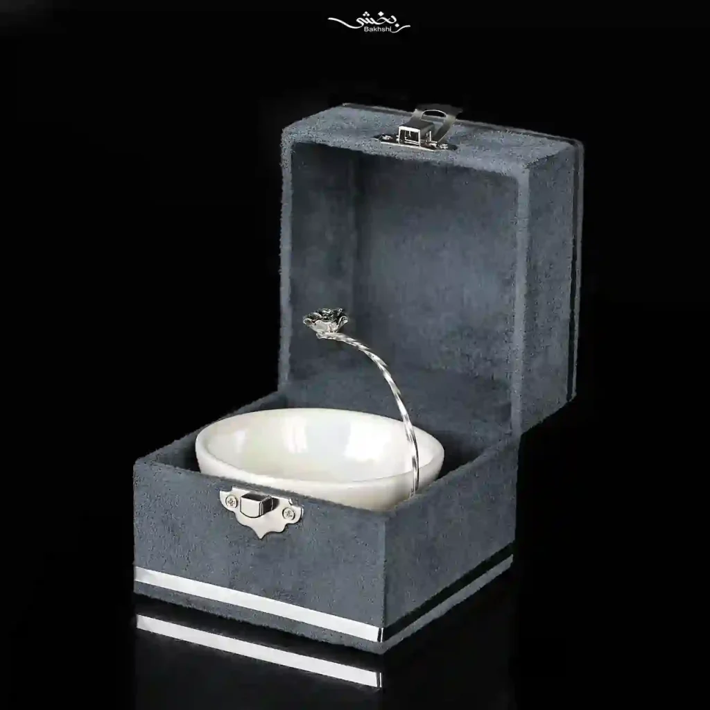 کاسه دسته نیمه سرامیک نقره