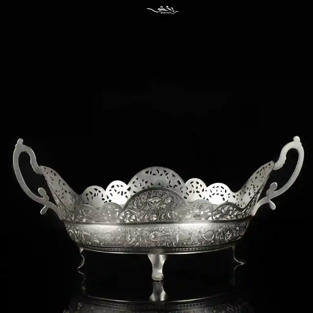 کشکول نقره دسته دار قلم تبریز