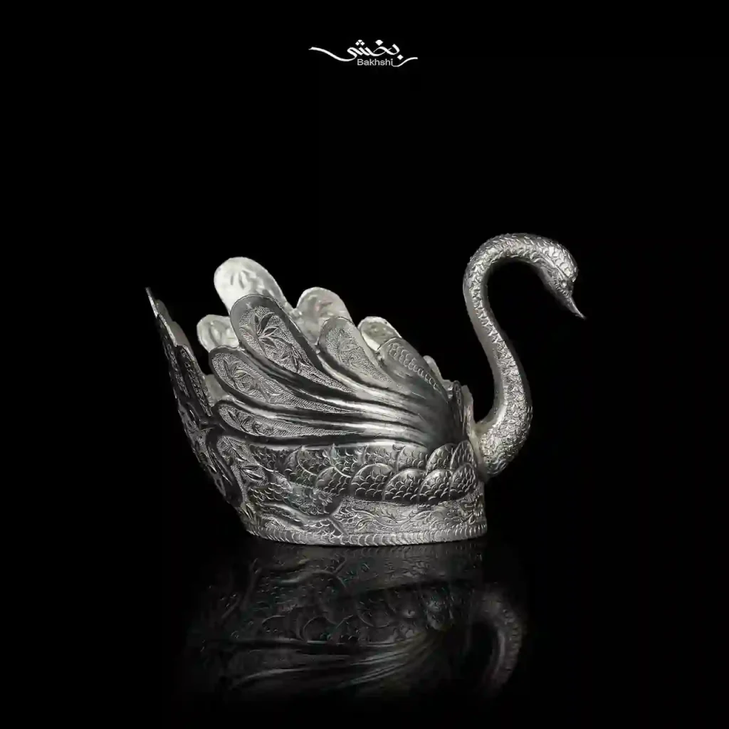 قو نقره قلم گل و مرغ ریزقلم