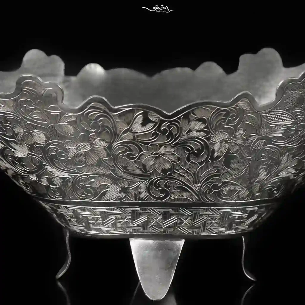 کشکول نقره قایقی قلم تبریز