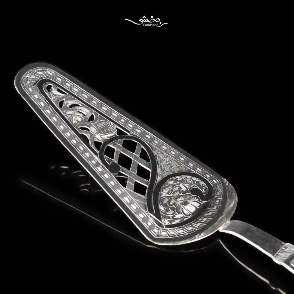 کفگیر کیک نقره قلم تبریز کد3