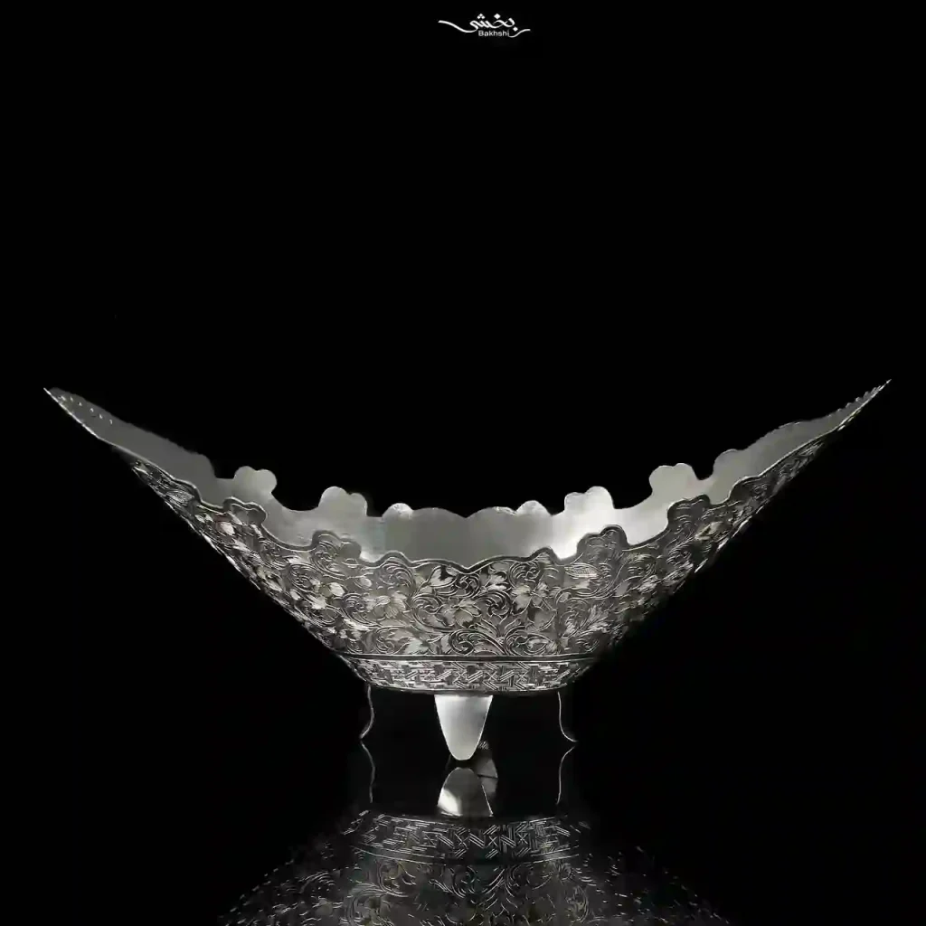 کشکول نقره قایقی قلم تبریز