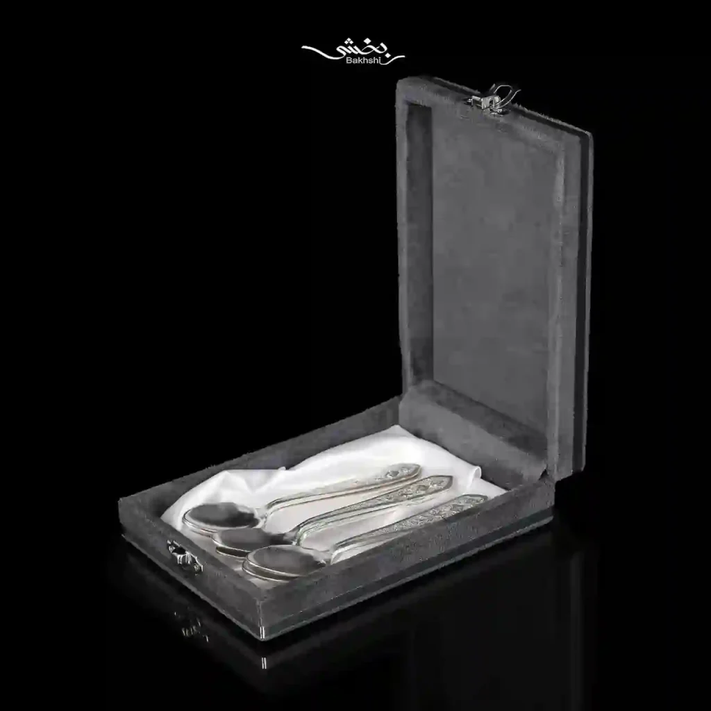 قاشق چای خوری نقره قلم ترنج