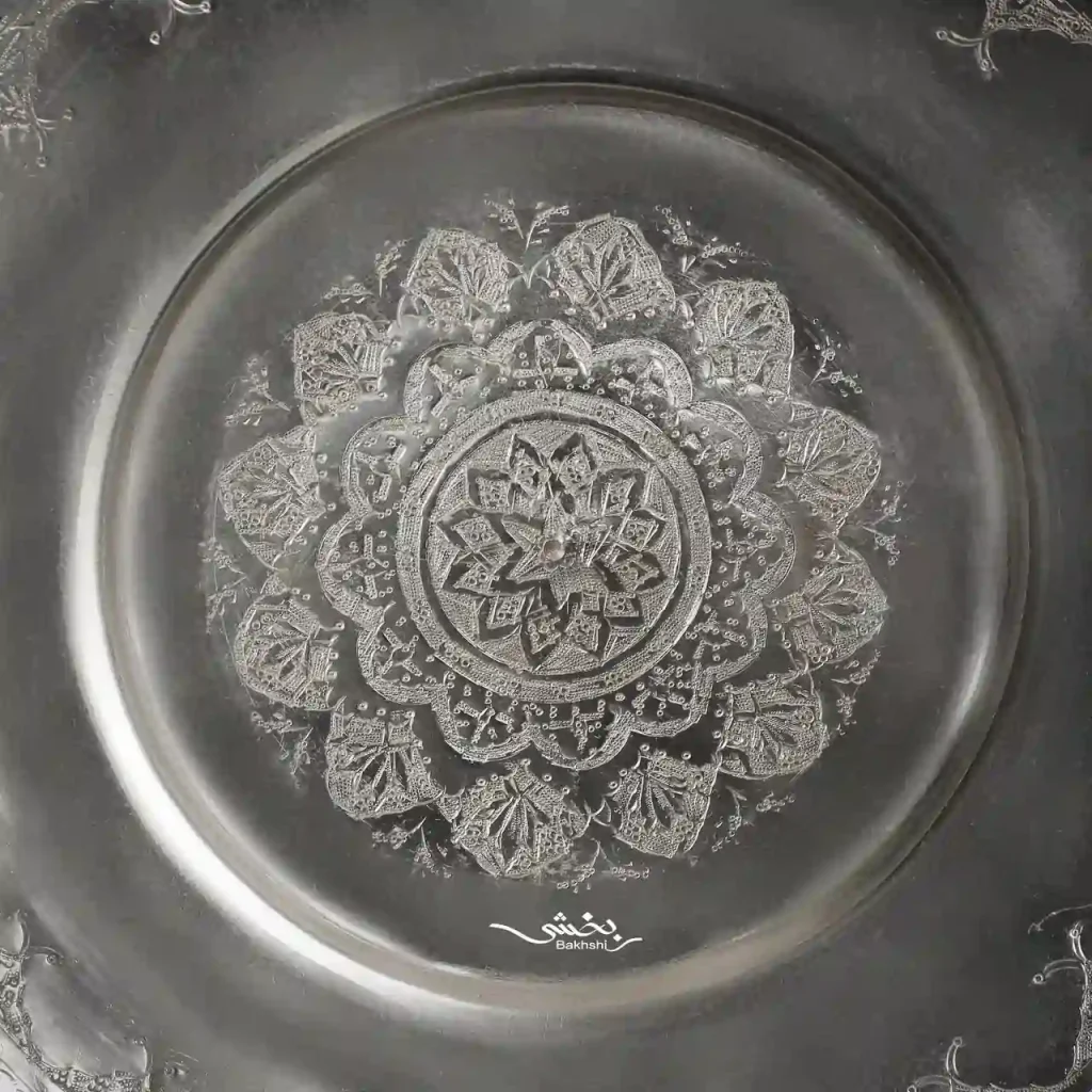 بشقاب نقره قلم ترنج