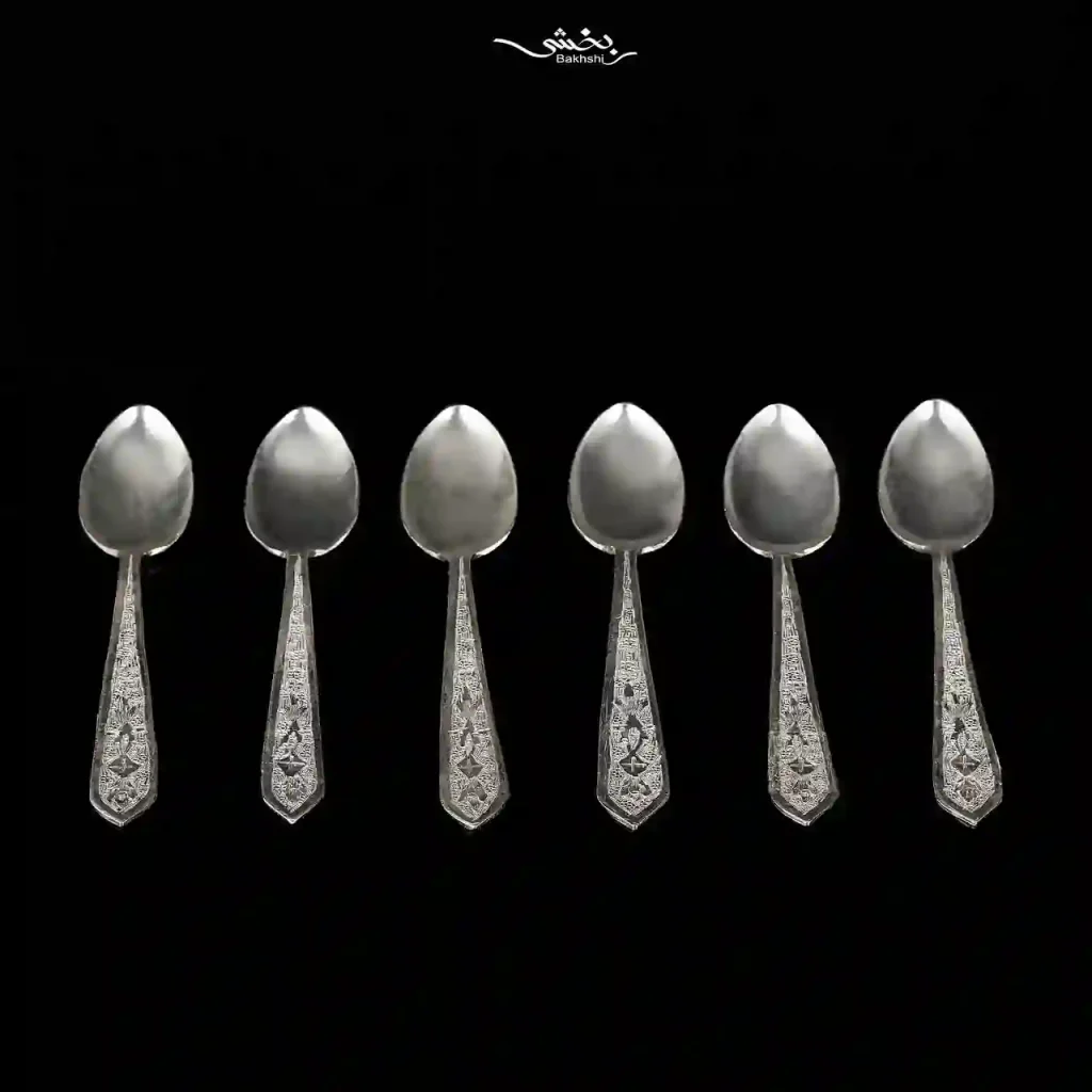 قاشق چای خوری نقره قلم ترنج