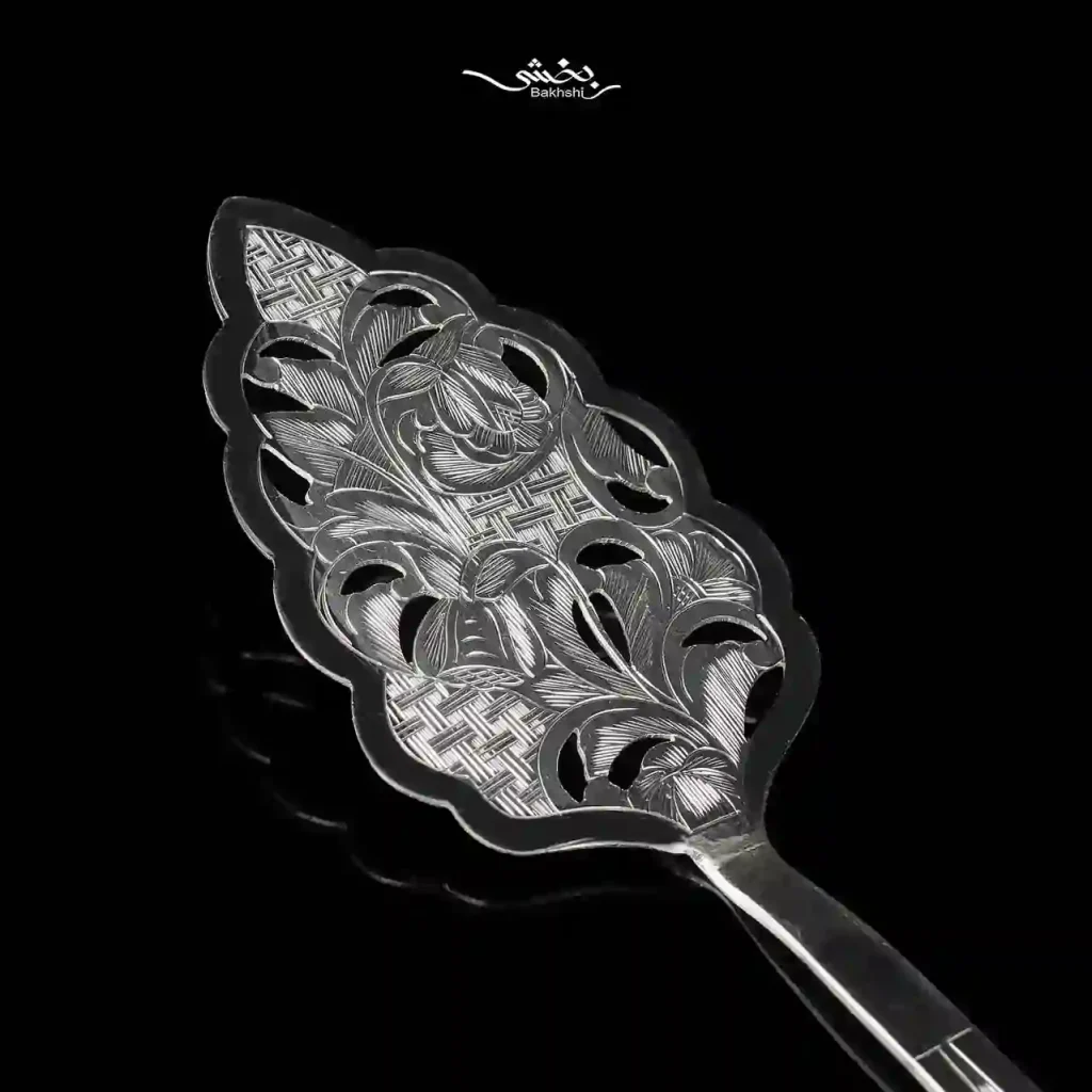 کفگیر کیک نقره قلم تبریز کد5