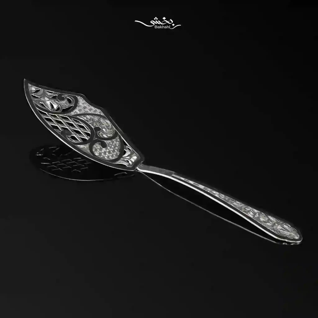 کفگیر کیک نقره قلم تبریز کد1