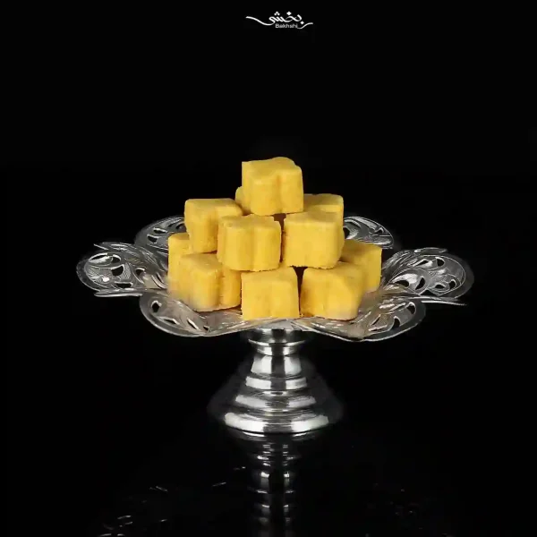 شیرینی خوری نقره گرد قلم تبریز پایه دار