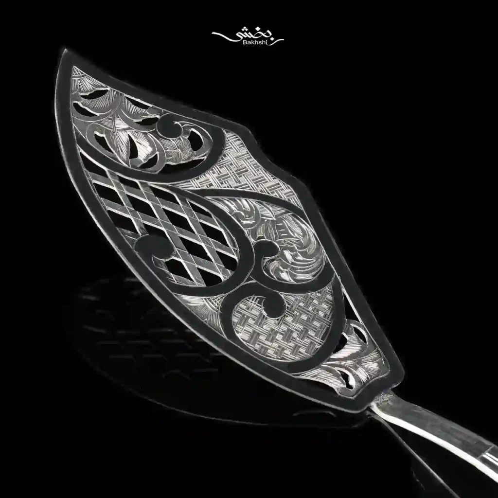 کفگیر کیک نقره قلم تبریز کد1