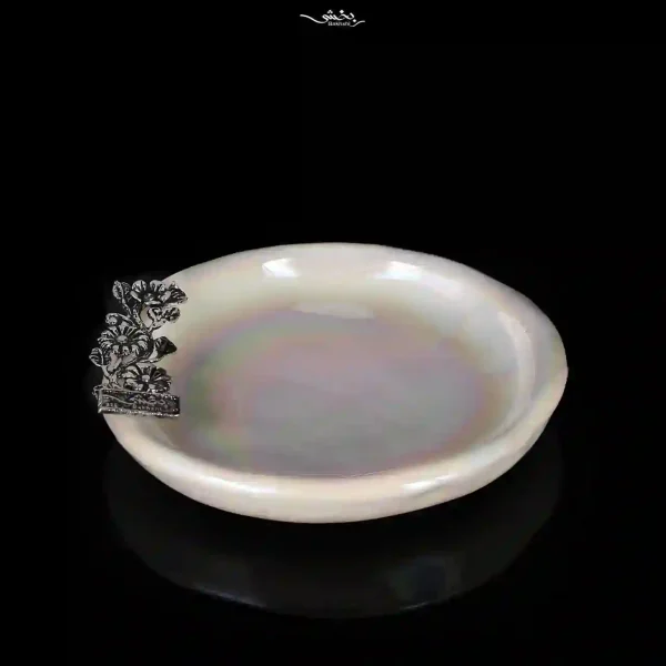 بشقاب سرامیک و نقره صدفی شکوفه