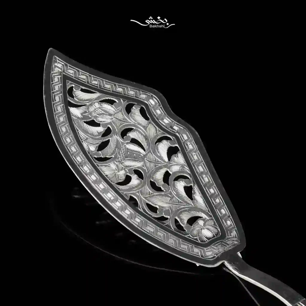 کفگیر کیک نقره قلم تبریز کد4