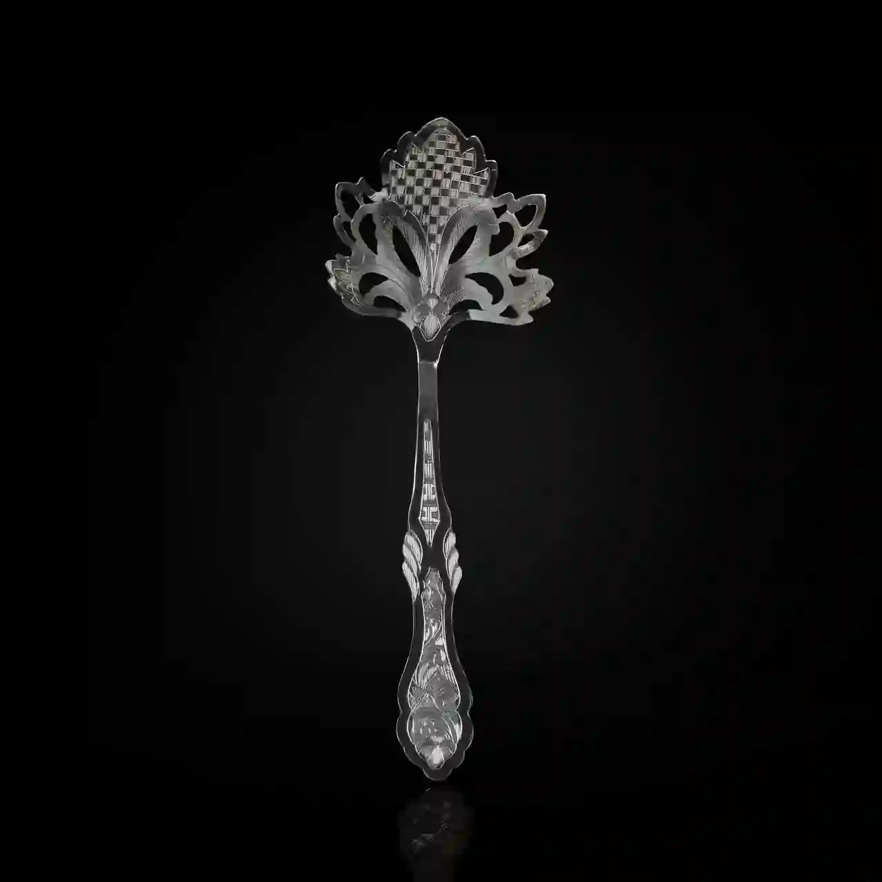 photo_9_2025-10-18_15-55-10 قاشق آجیل خوری نقره افرا قلم تبریز