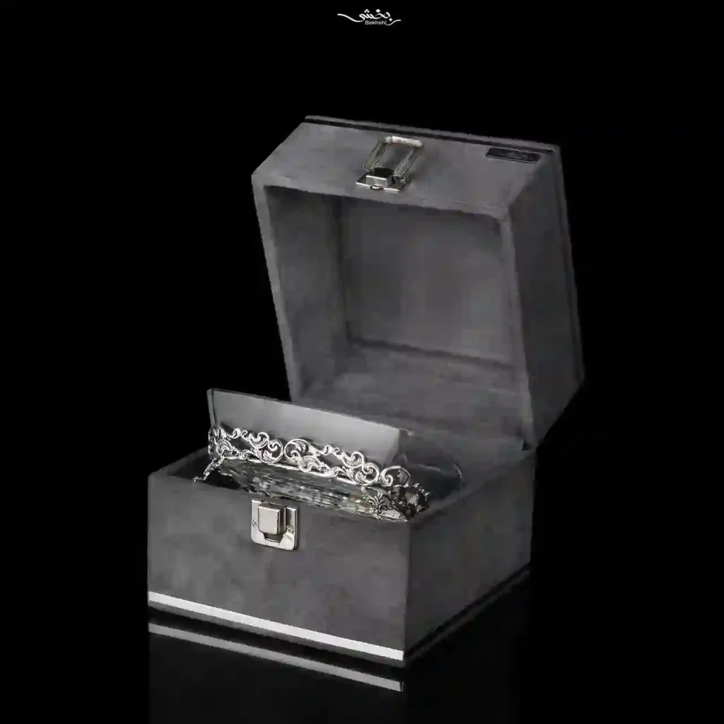 ظرف بلور نقره مستطیل ابر و باد