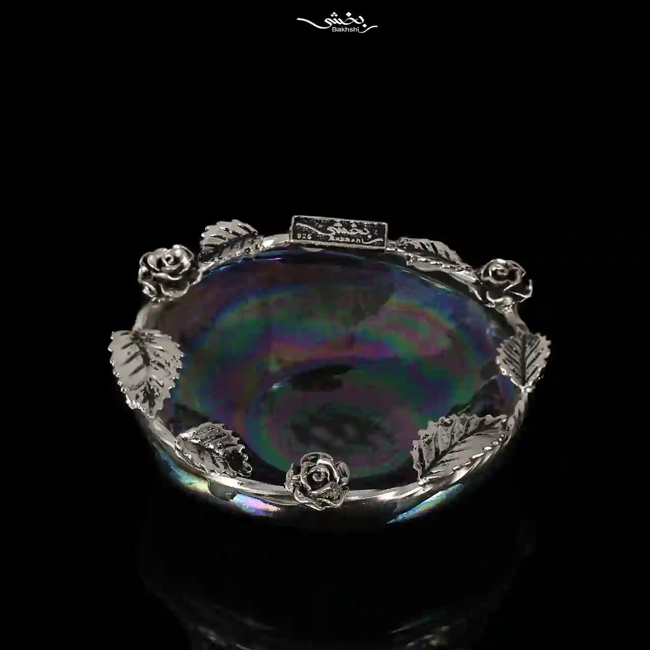 photo_14_2025-11-13_10-33-35 کاسه سرامیک نقره برگ و رز کهربایی