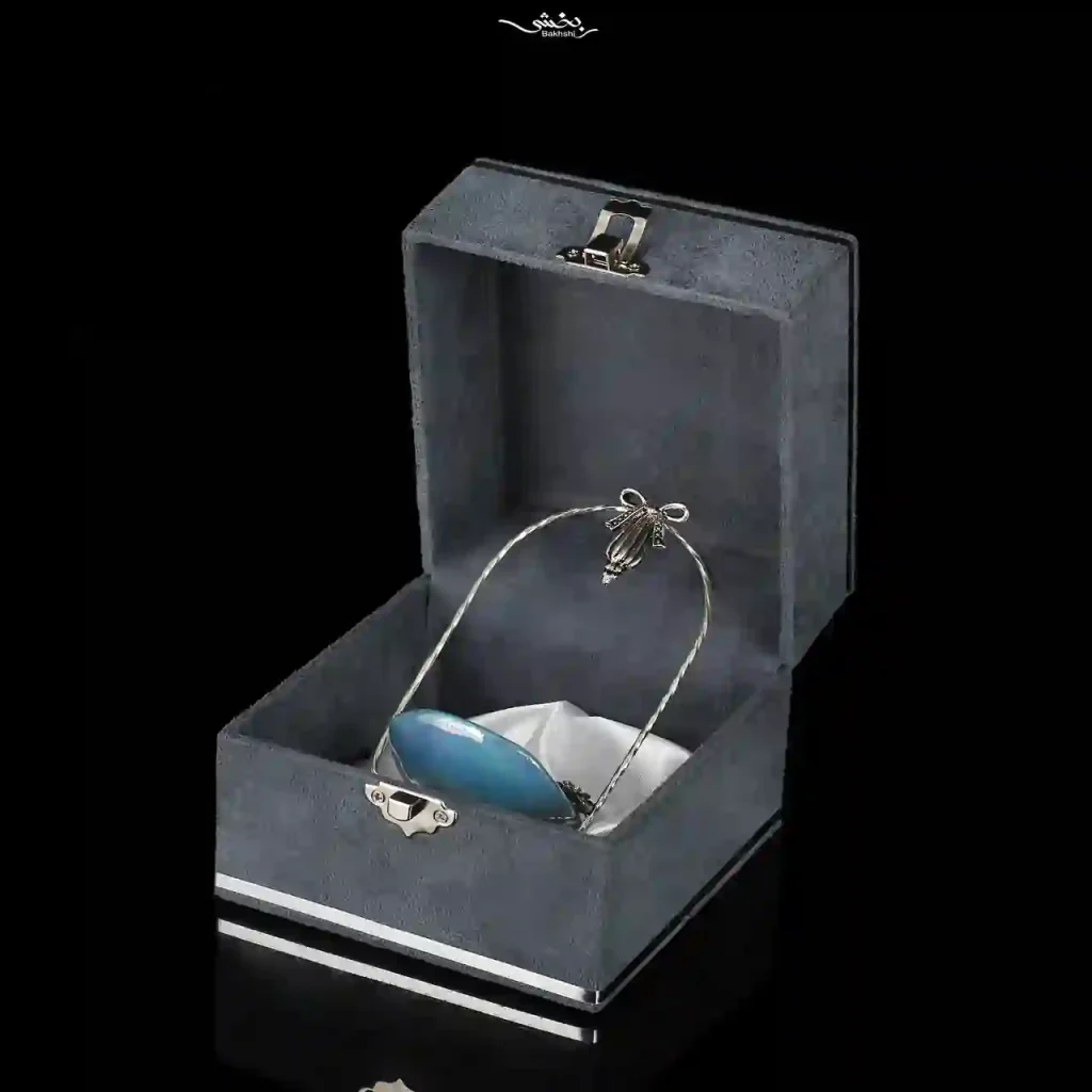 سبد دسته دار سرامیک نقره پاپیون نیلی