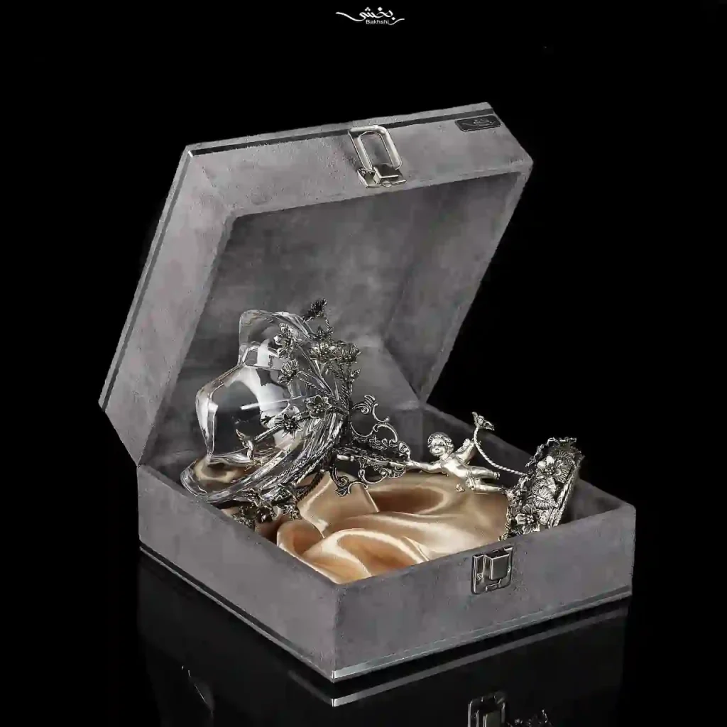 شکلات خوری کریستال نقره فرشته و شکوفه