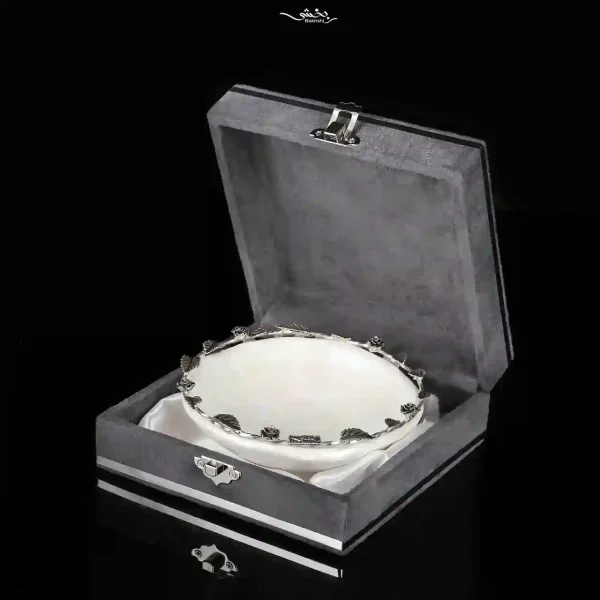 کاسه سرامیک نقره دورگل صدفی