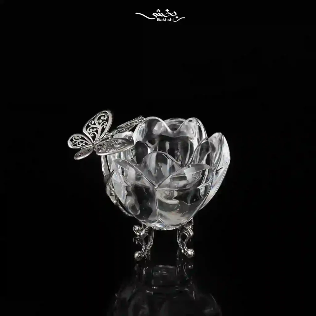 وارمر نقره و کریستال گل و پروانه