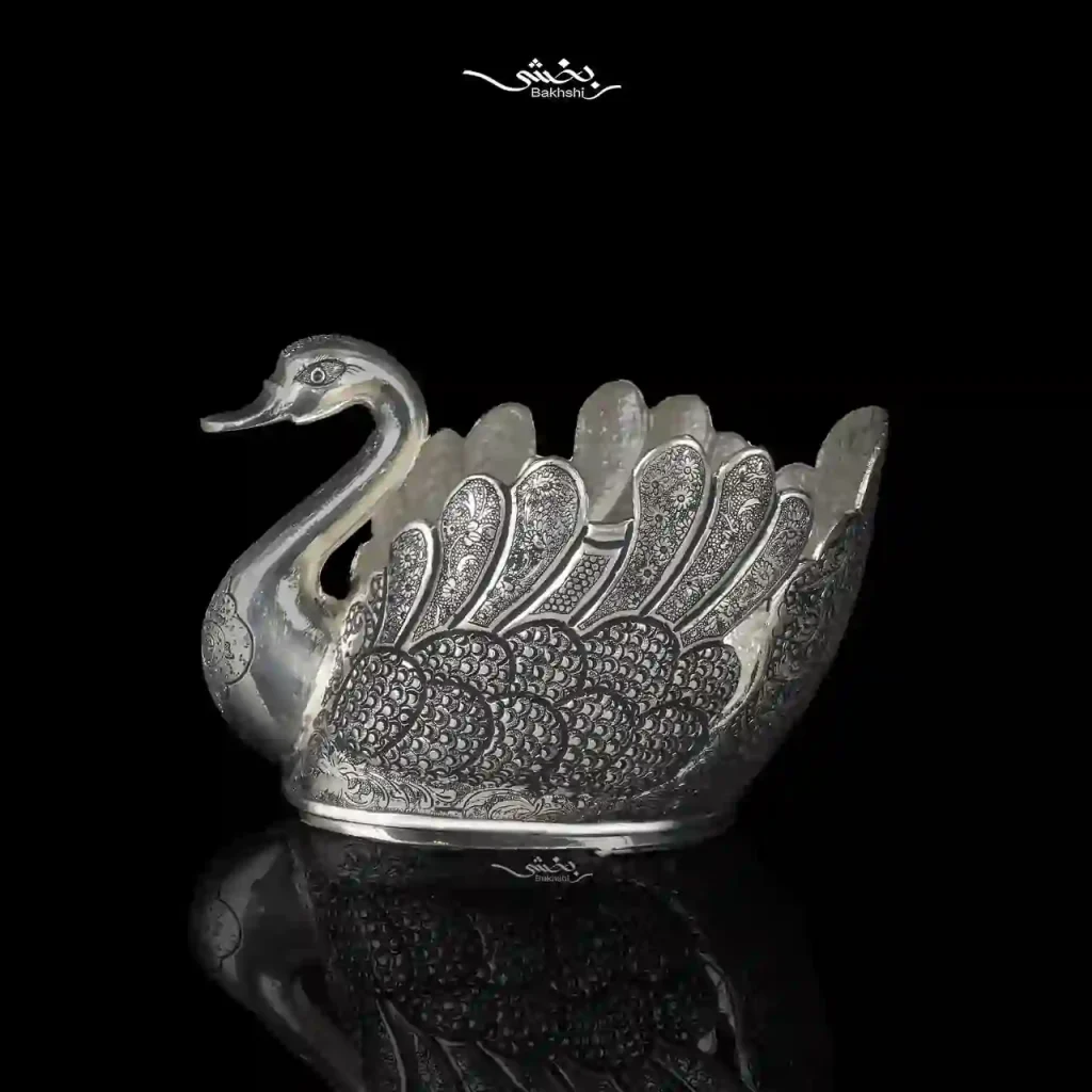 قو نقره متوسط قلم گل و مرغ درجه یک