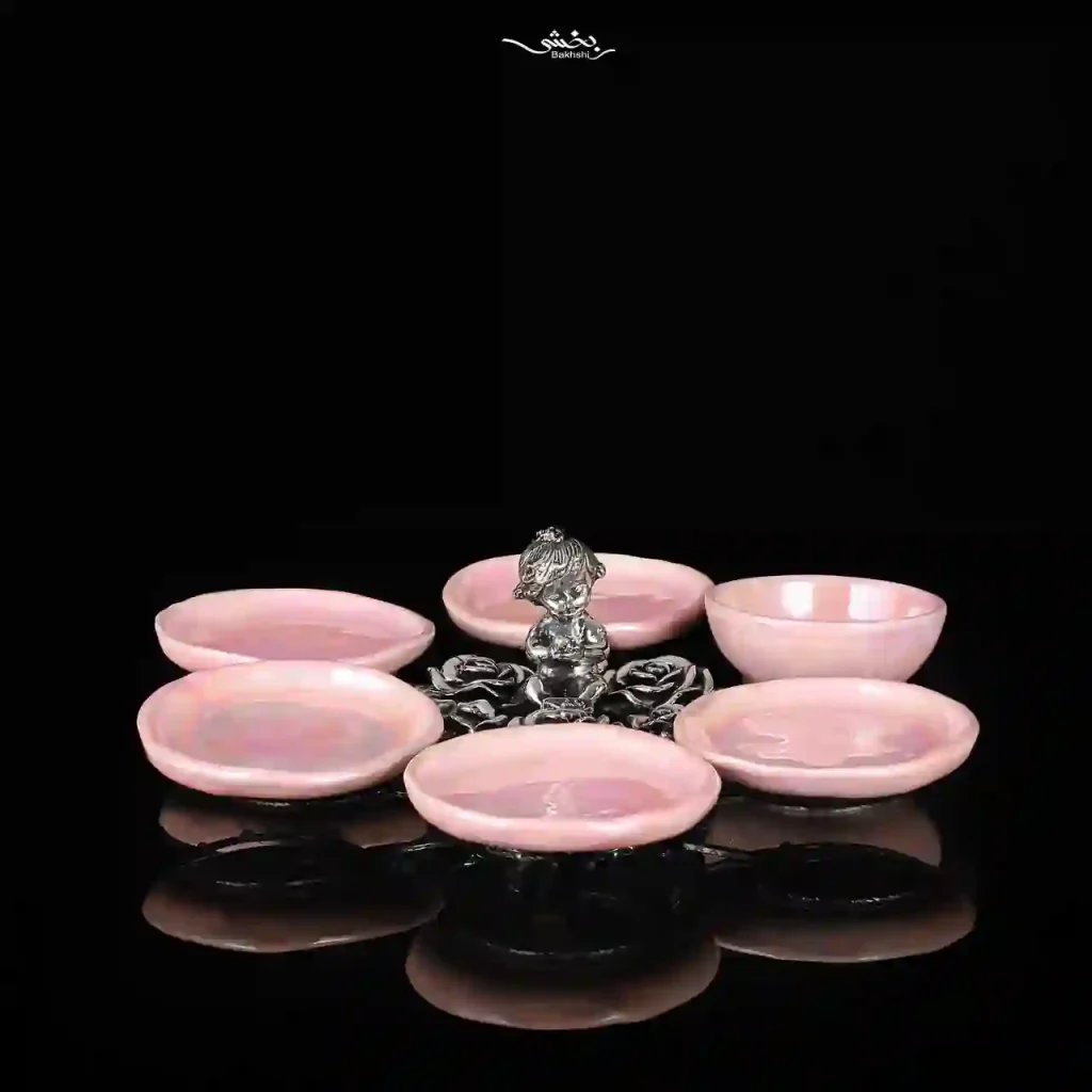 ظرف هفت سین نقره فرشته صورتی