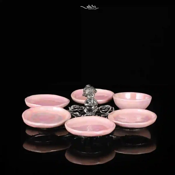 ظرف هفت سین نقره فرشته صورتی