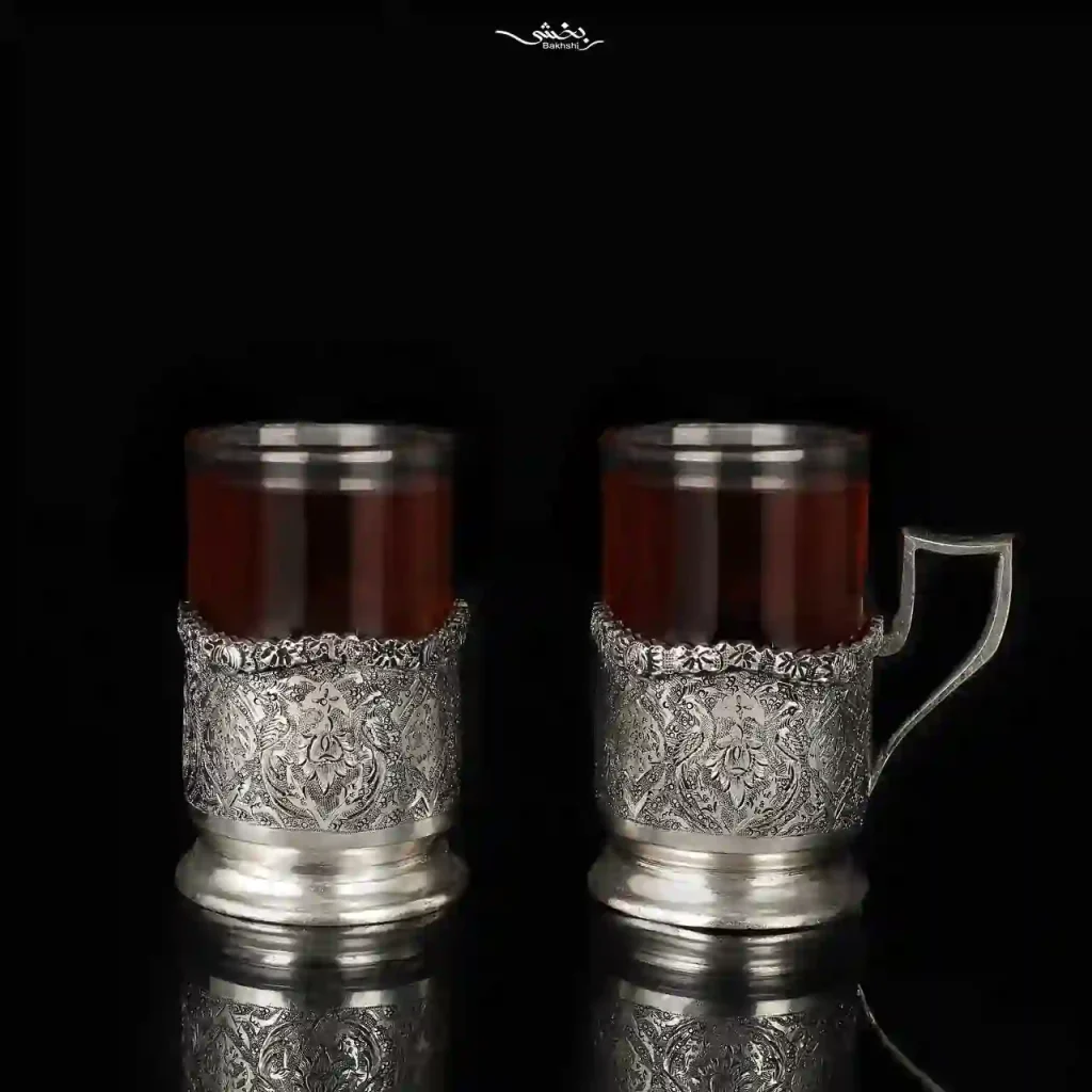 ست چای خوری نقره قلم ترنج