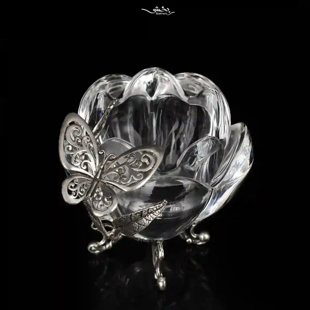 وارمر نقره و کریستال گل و پروانه