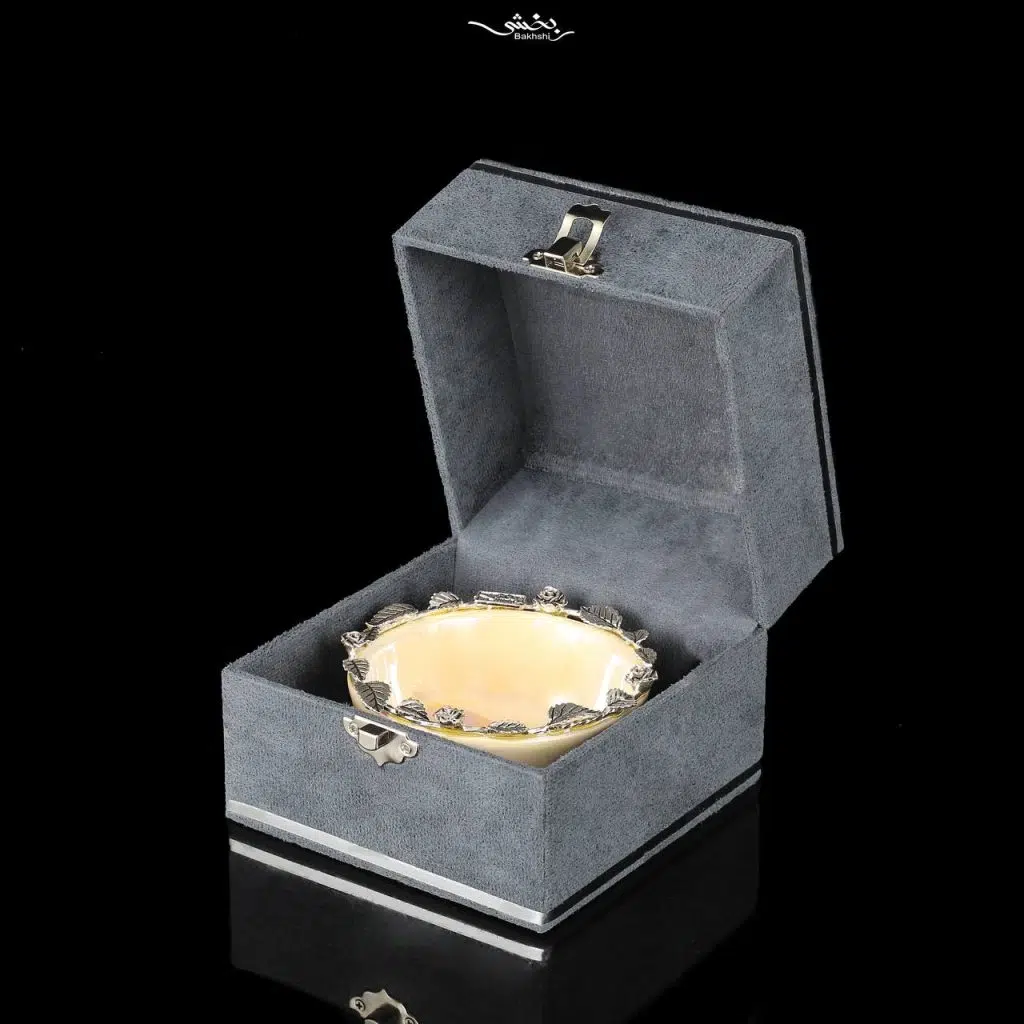 کاسه سرامیک نقره دورگل قطر 10 کرمی