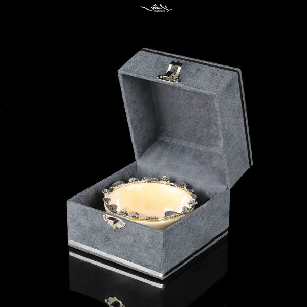 کاسه سرامیک نقره دورگل قطر 10 کرمی