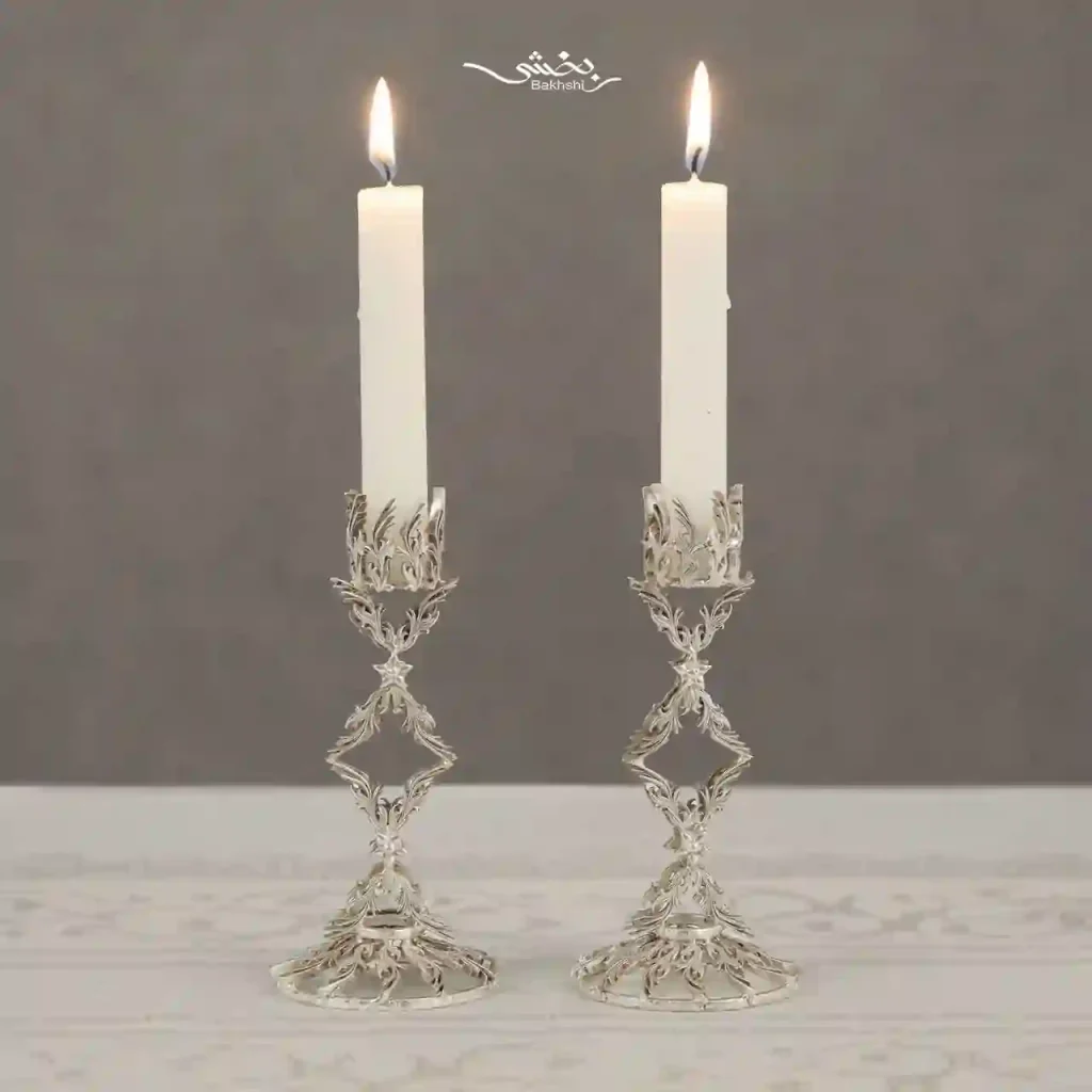 ست آینه تاجدار و شمعدان مدرن
