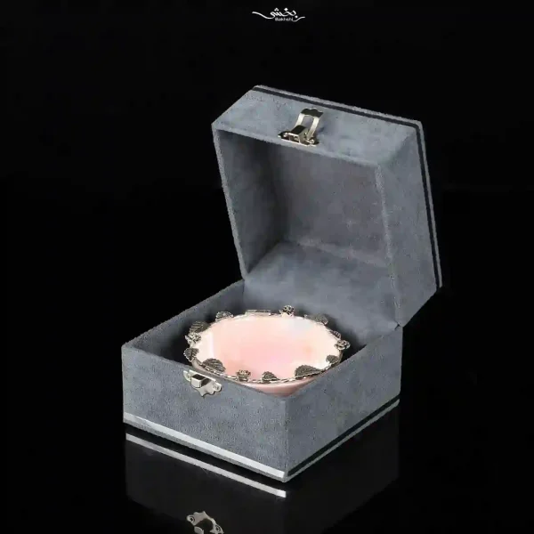 کاسه سرامیک نقره دورگل قطر 10 صورتی