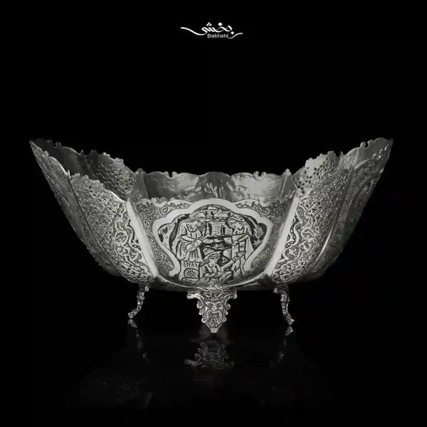 کشکول نقره پایه دار مینیاتور
