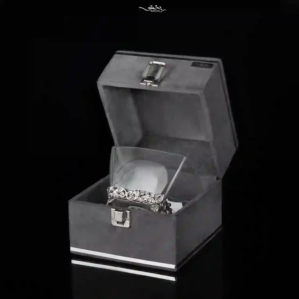 کاسه بلور نقره مربع ابر و باد