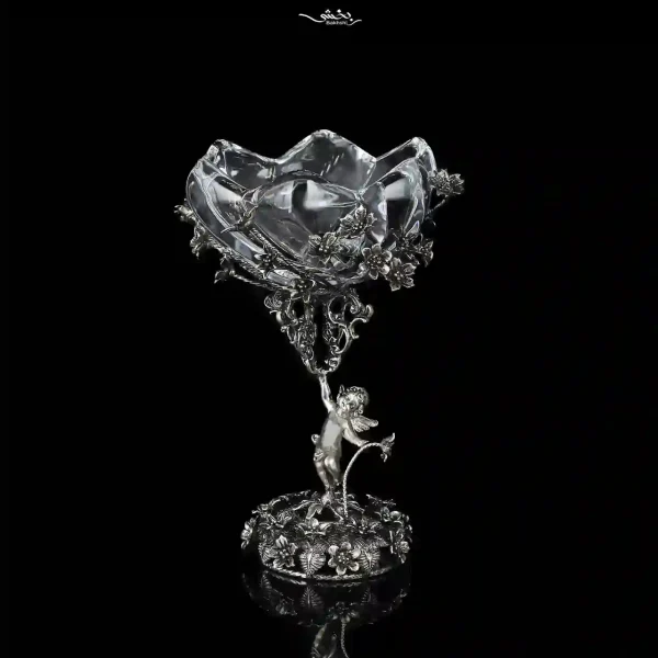 شکلات خوری کریستال نقره فرشته و شکوفه