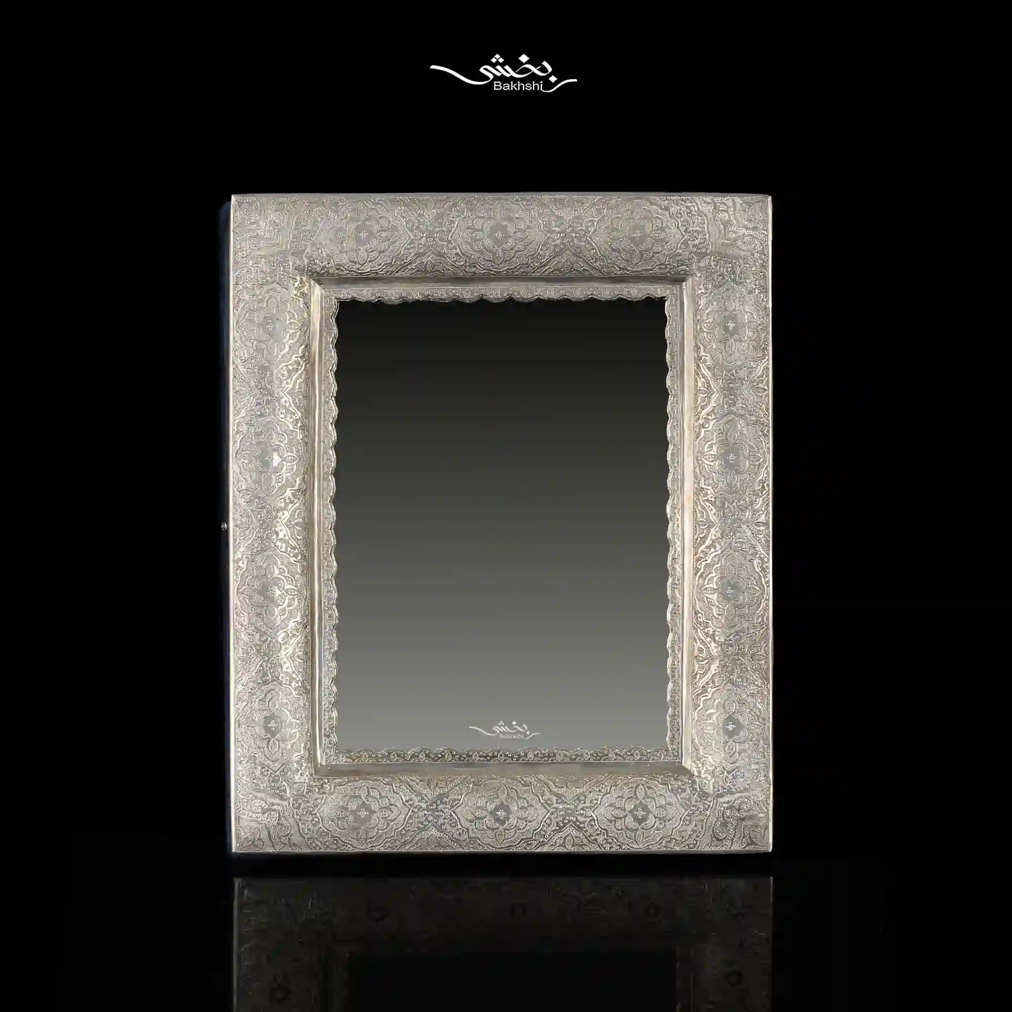 IMG_4812 آینه نقره مستطیل قلم اسلیمی