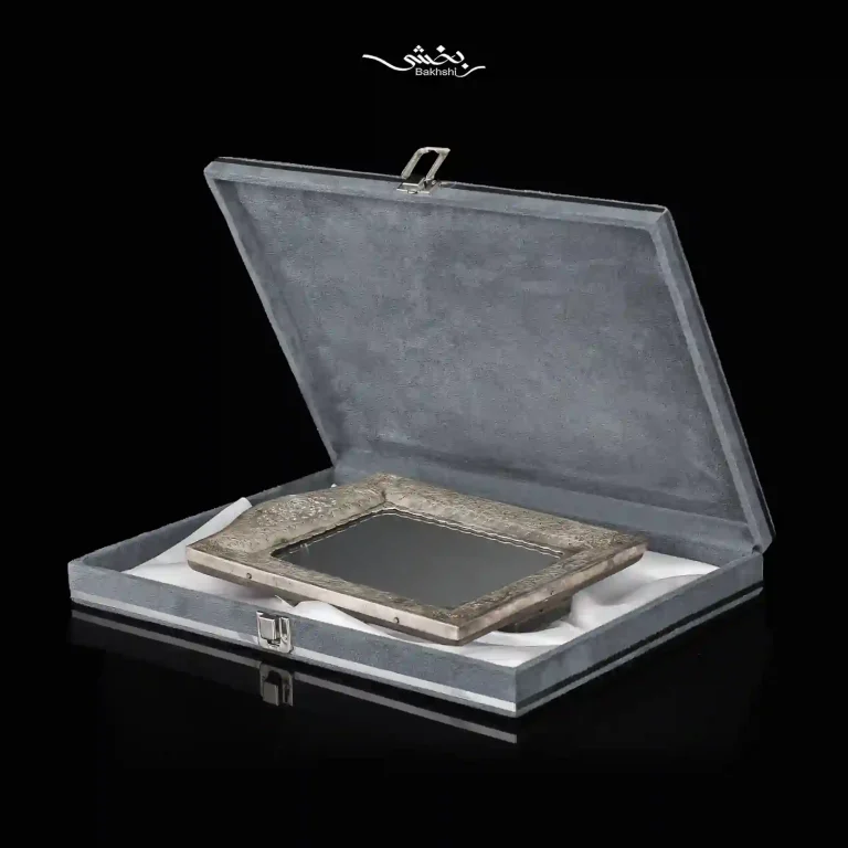 آینه مستطیل تاجدار قلم گل و مرغ