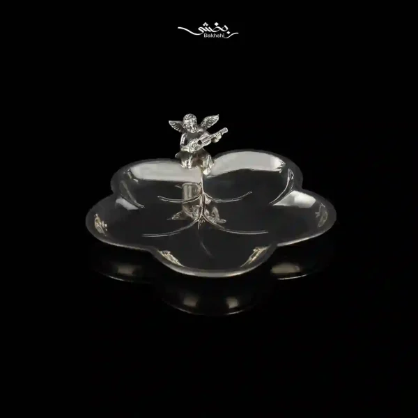 نقل خوری نقره مدرن برگ گرد و فرشته بزرگ