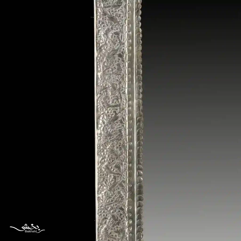 آینه مستطیل تاجدار قلم گل و مرغ