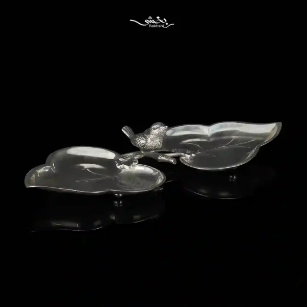 شیرینی خوری نقره دوقلو مدرن گنجشک