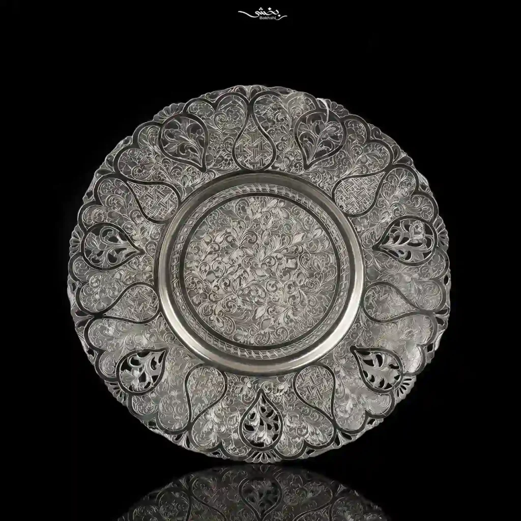 شیرینی خوری نقره گرد قلم تبریز