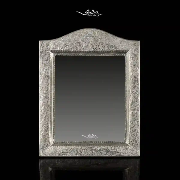 آینه مستطیل تاجدار قلم گل و مرغ